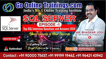 Top SQL Interview Questions and Answers [2024] | Bhaskar Jogi | Go Online Trainings | 90000 75637