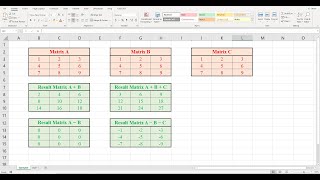Matrix Addition or Subtraction in Microsoft Excel | Add or Subtract Two or More Matrices in Excel screenshot 5