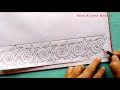 5 Cute Embroidery Pattern,Easy Borderline Designs for dress,Hand Drawing Design- 02,Sketch, #Miss_M