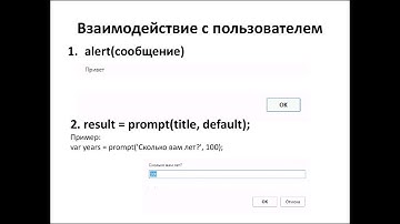 Уроки по JavaScript | Функции  для взаимодействия с пользователем alert, prompt, confirm