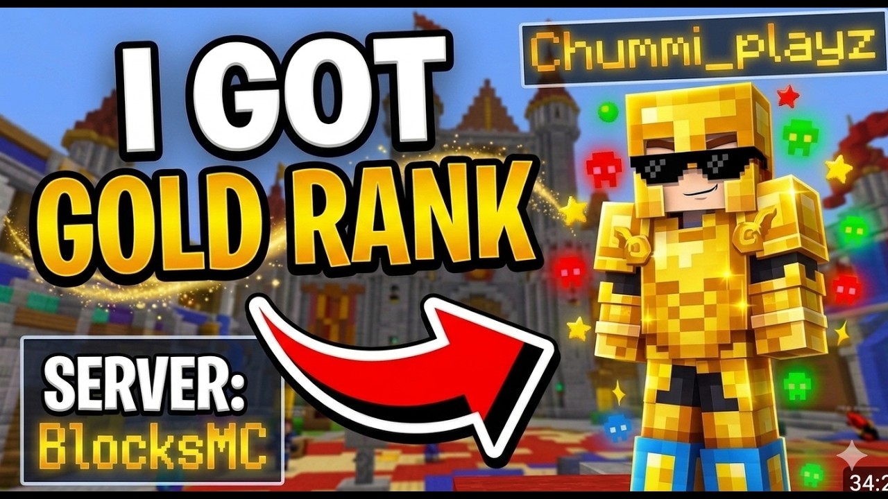 I got Gold Rank in Blocksmc Server #minecraft #redstonepvp # blocksmc # ...