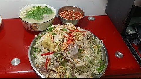 Gỏi gà bắp chuối cây, cháo gà cho ngày vào mùa đông lạnh 