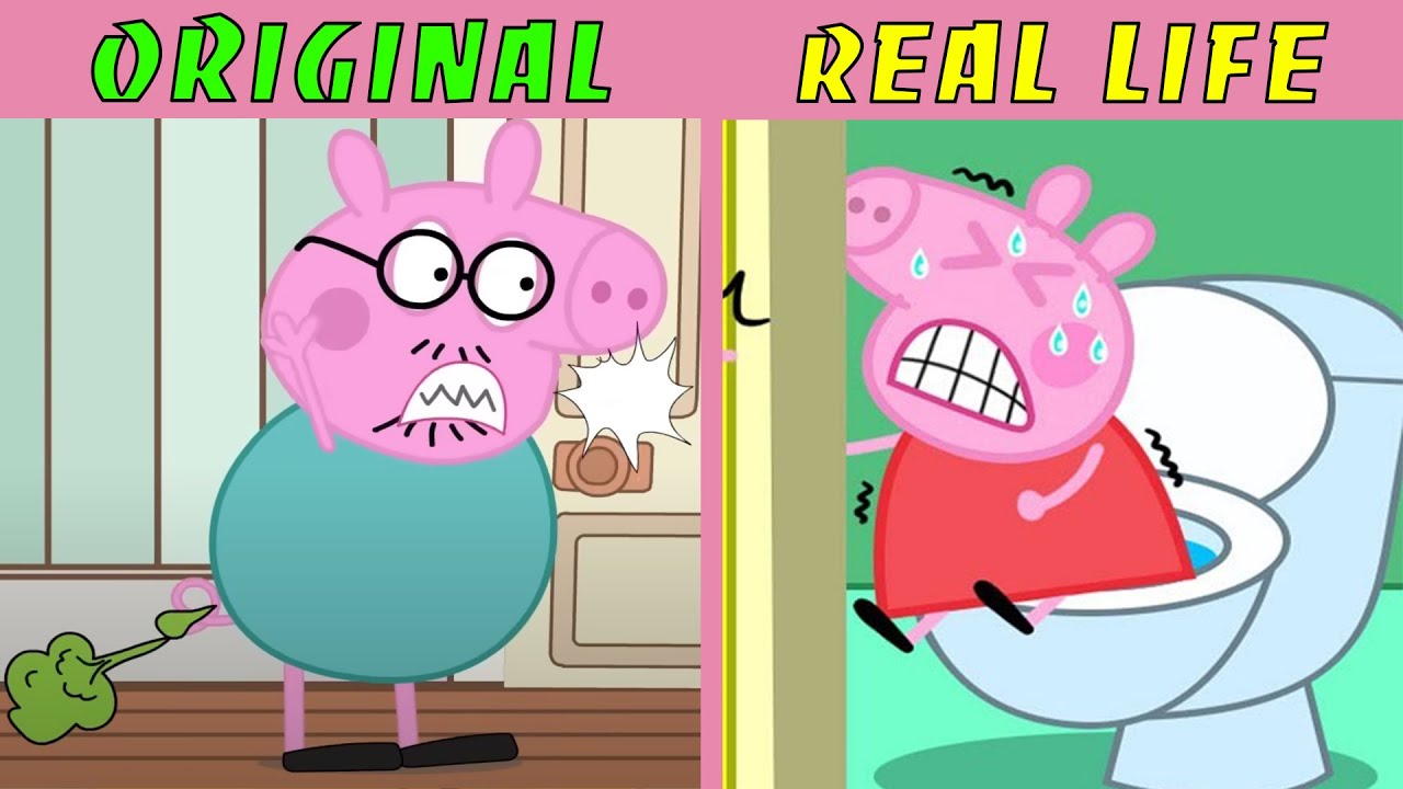 Peppa Pig Daddy Need the Toilet ??!! | Peppa Pig Original vs Real life | Peppa Pig Animation