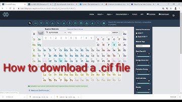How to Download a  .CIF  file(Crystallographic Information File)