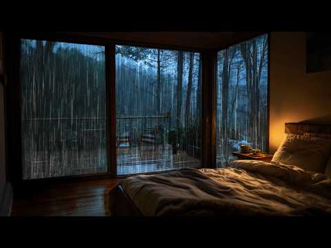 Light rain sounds in the dead of night | Best for Deep Sleep