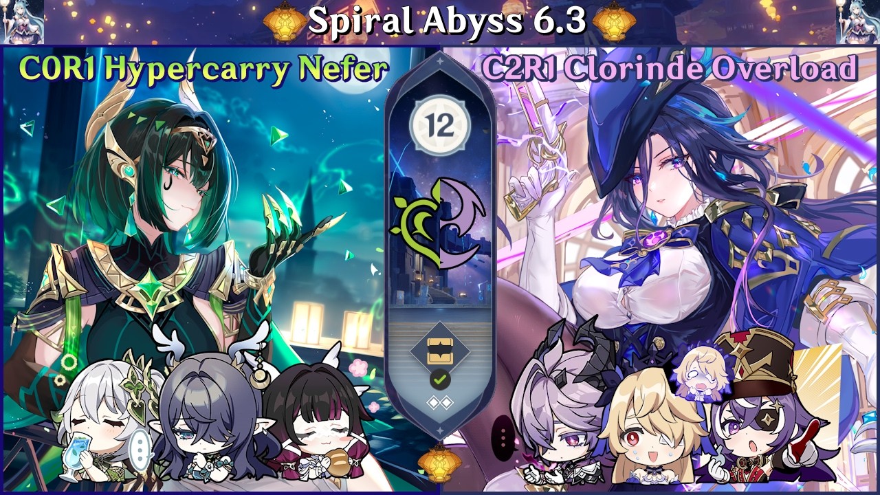 Bloomload 2 | C0R1 Hypercarry Nefer & C2R1 Clorinde Overload | SA 6.3 - Floor 12 9 stars [GI 原神]