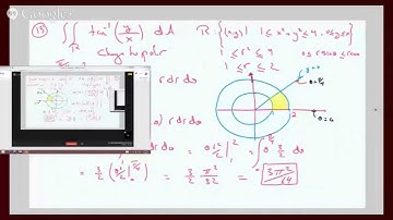 DOUBLE  INTEGRALS of Inverse Tan IN POLAR COORDINATES with R area between 2 circles