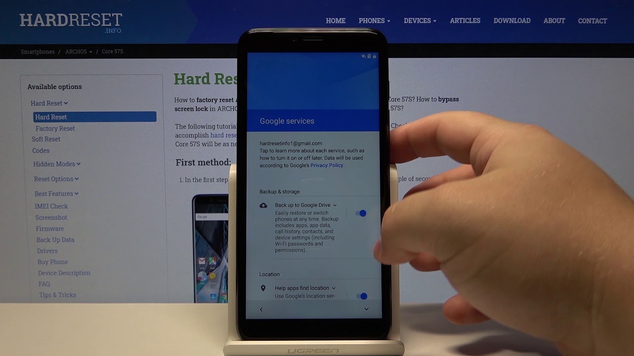 Initial Setup of Archos Core 57S - First Set Up & Configuration Process