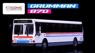 1980 Grumman 870 Advanced Design Transit Bus WMATA Metro Bus 1/87 (HO) Diecast Model Iconic Replicas