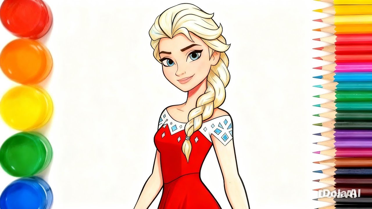 How to coloring Elsa frozen for kids and toddlers