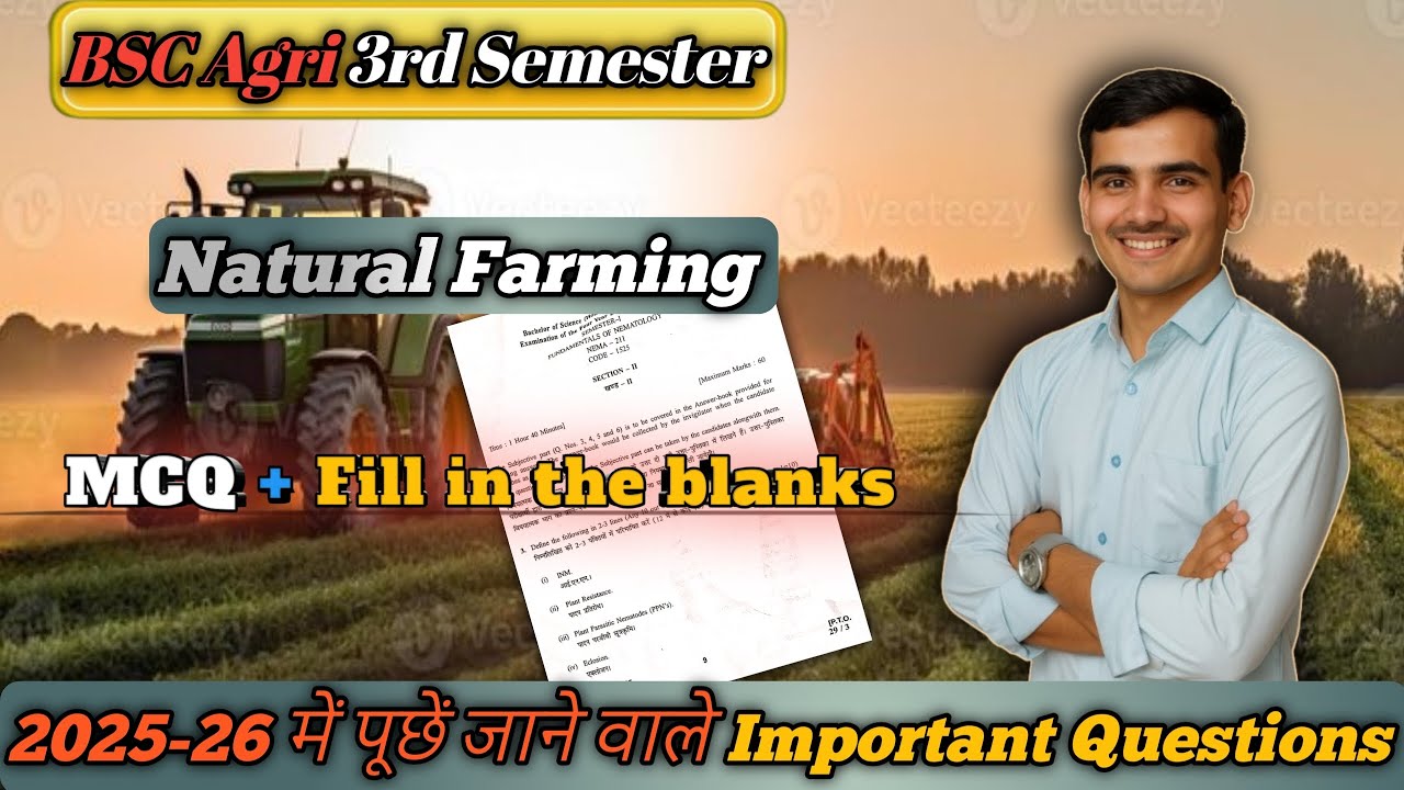 Fundamental of Natural Farming MCQ & Fill in the Blanks / BSc Agriculture 3rd sem Exam Preparation