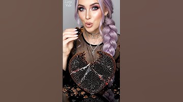 Cracking a Black Honeycomb Heart | Spooky Dessert ASMR #shorts  #eating