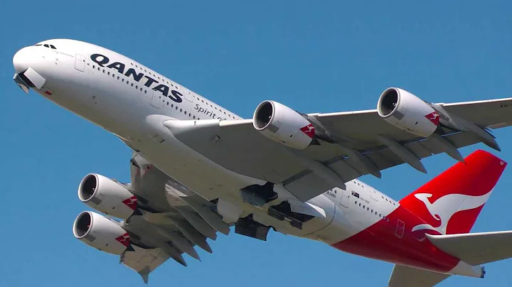 VA 777-300ER, Qantas A380 & B747-400 Take off