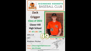 Zack Crigger - Baseball Recruiting Video - Class of 2022 - Pitcher on 12 Sep 2020