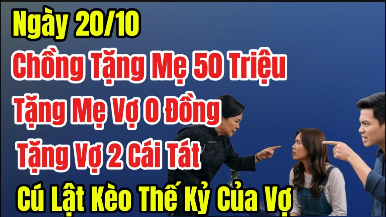 ngày 20 - 10 chồng tặng mẹ 50 triệu tặng mẹ vợ 0 đồng tặng vợ 2 cái vuốt má và cú lật kèo thế kỷ