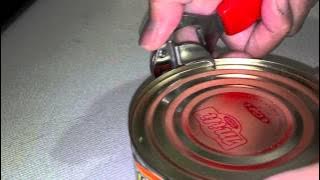 How to use a can opener (Pork luncheon meat)
