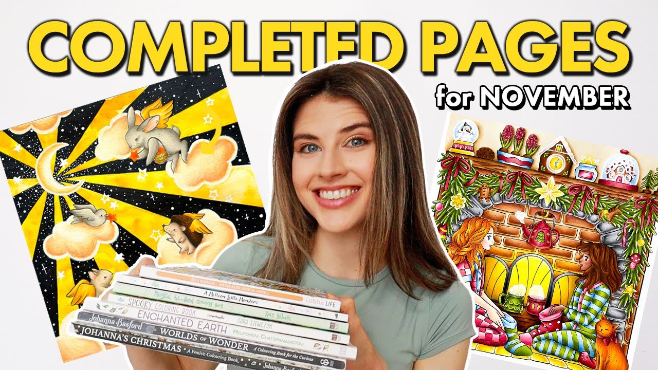 My COMPLETED COLORING PAGES for NOVEMBER (& christmas coloring plans)