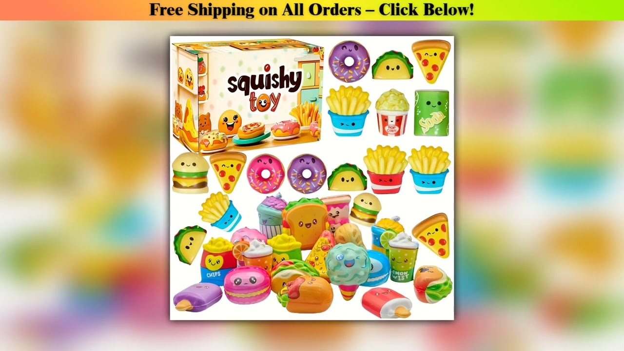 12pcs Mini Squeeze Toys, School and Birthday Gift Pack with Various Food &Fries Slow-Rising