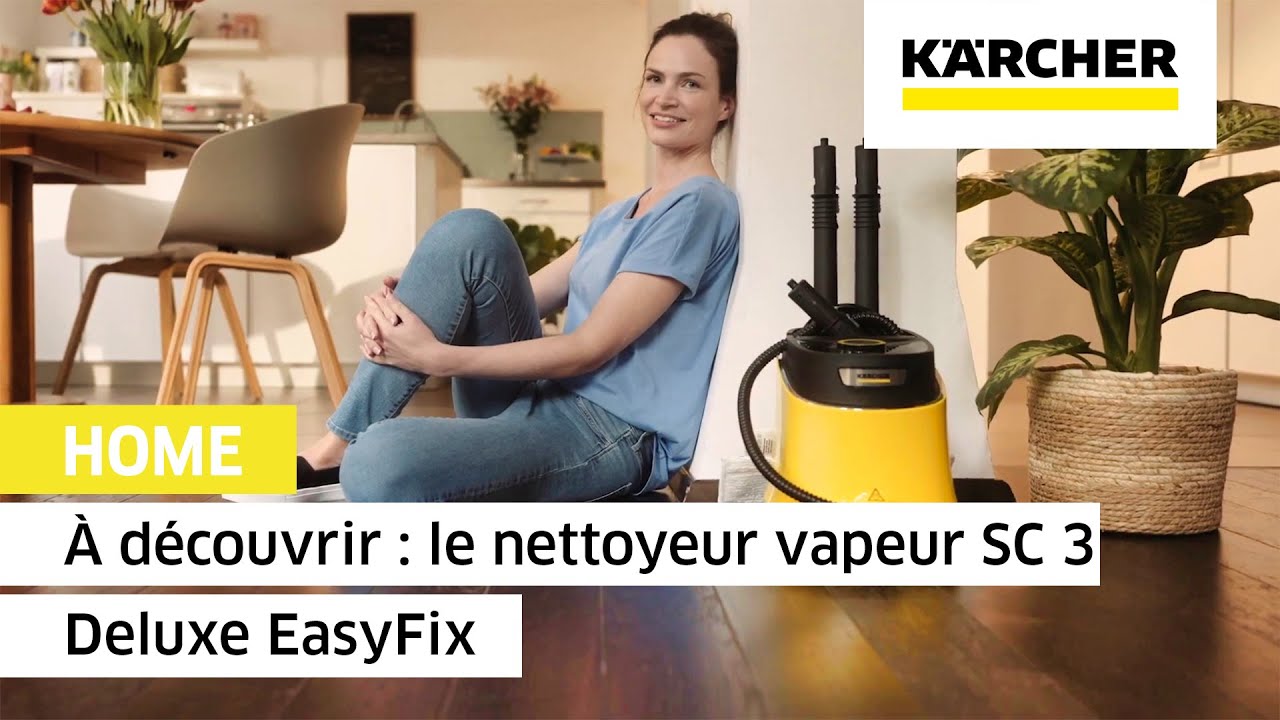 Kärcher Nettoyeur Vapeur SC 3 Deluxe EasyFix - 3,5 Bars, Préchauffage 30s, 1900W, Réservoir 1L Continu, Kit Sol & Accessoires