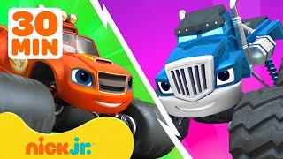 Blaze and Crusher Adventures \& Rescues! 🚘 Blaze and the Monster Machines | 30 Minutes | Nick Jr.