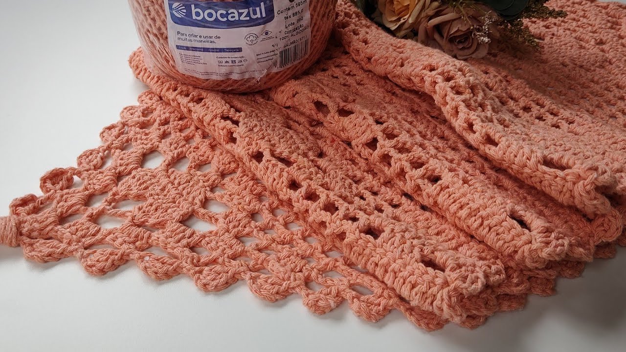 Como Fazer Trilho de Mesa no Crochê Filé Belezinha