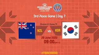 New Zealand v Korea | Full Basketball Game | FIBA U16 Women's Asian Championship 2022