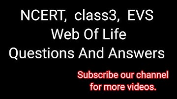 Web Of Life, Text Book Exercises,  Questions And Answers,  EVS, Class3, NCERT