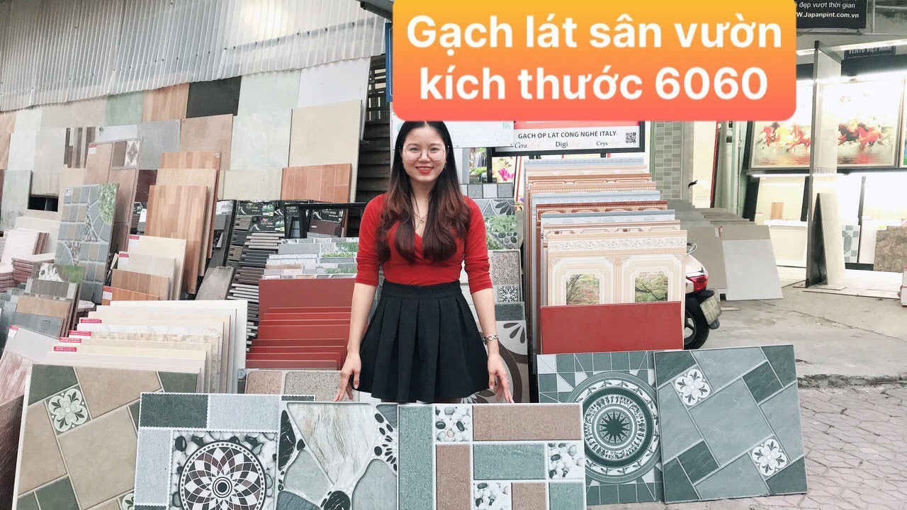 Gạch lát nền sân vườn, sân thượng kích thước 60x60 đón... - youtube