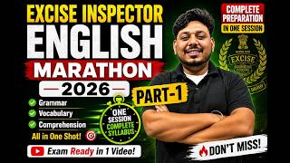 Excise Inspector Marathon 2026 | Full Syllabus Revision in One Class 🔥
