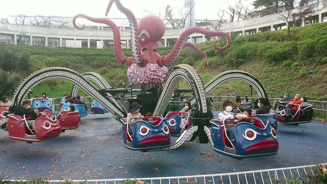 遊園地 所沢タコパ 西武ゆうえんち オクトパスアドベンチャー くるくる回る ゴジラザライドそば Octopus Attraction At Seibu En Tokorozawa Saitama Youtube