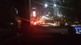 Jakarta traffic || Highway lights || saturday night || macet di tol