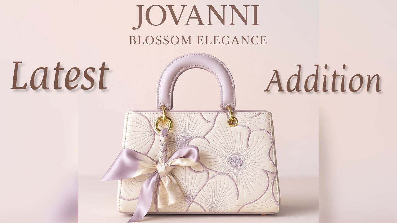 Jovanni Purple Hand bag/Jovanni Blossom Elegance Handbag-Lavender & Cream Edition/Jovanni Clutch Bag