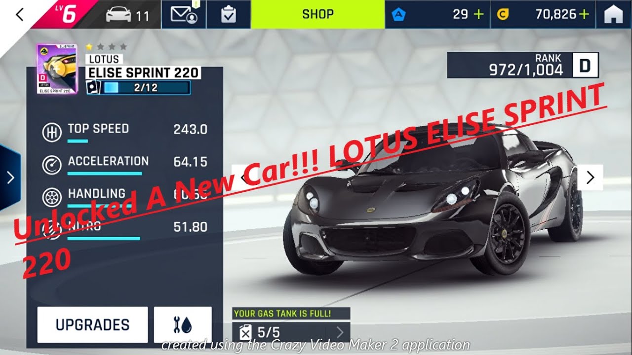 Asphalt 9, Unlocked a new car| LOTUS ELISE SPRINT 220😍