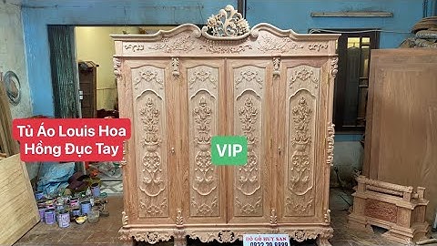 🔴Báo Giá| Tủ Áo Louis Hoa Hồng Cánh Đục Tay Gỗ Hương Đá Hàng Thửa Siêu Víp Gỗ Loại 1 Chất Lượng Cao