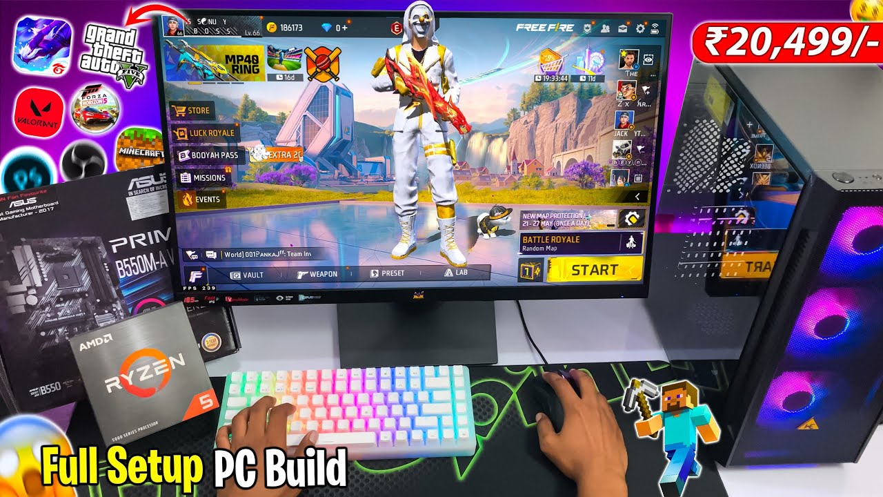I build cheapest Powerful "Ryzen 5 5600GT" Gaming PC Full Setup under ₹20,000! | 16gb ram, free fire