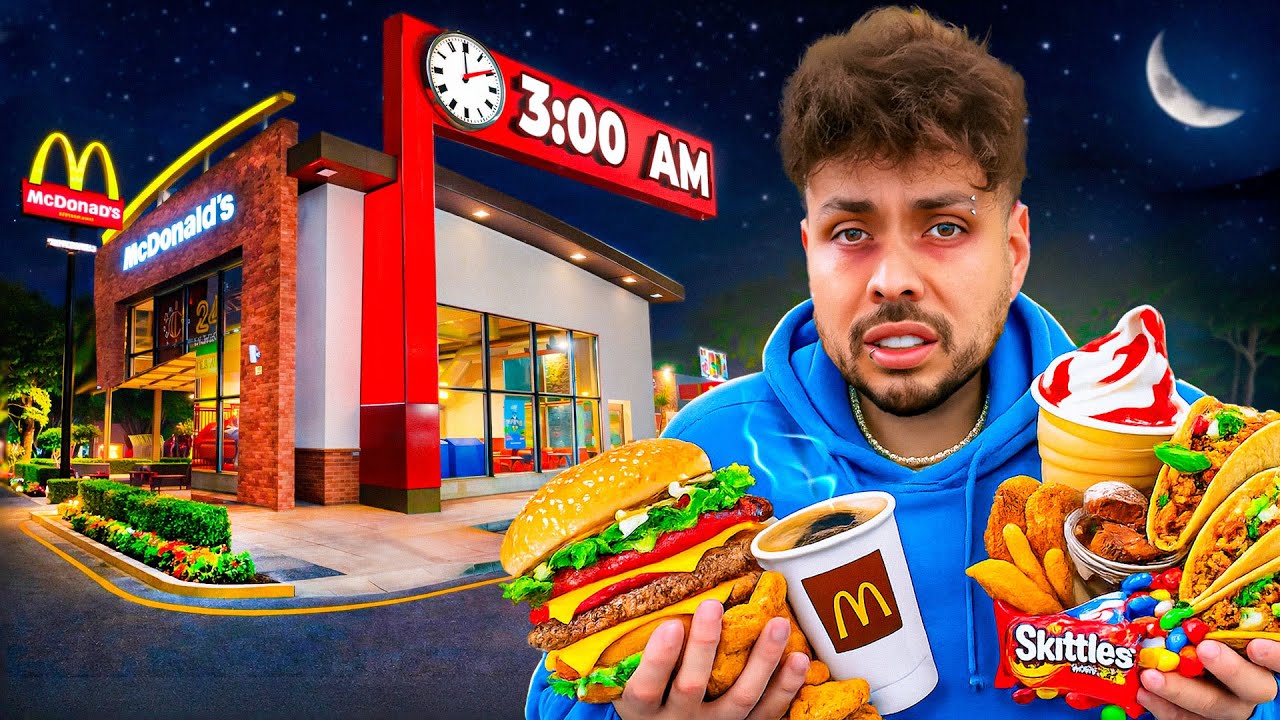 PROBÉ TODAS las TIENDAS ABIERTAS DESPUÉS de la MEDIANOCHE!🌙🍔