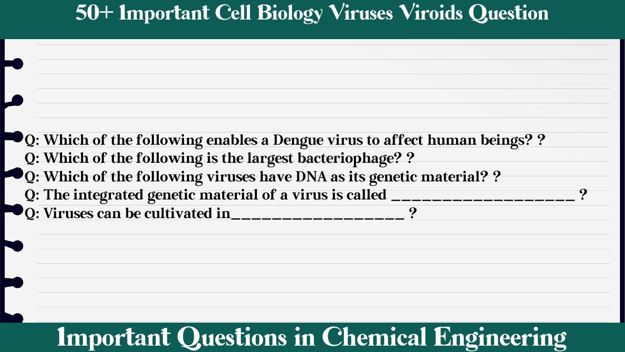 MCQ Questions Cell Biology Viruses Viroids with Answers
