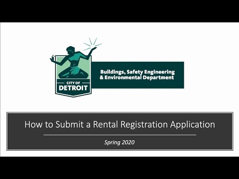 City of Detroit Accela/eLAPS Video Tutorials: How to Submit a Rental Registration Application