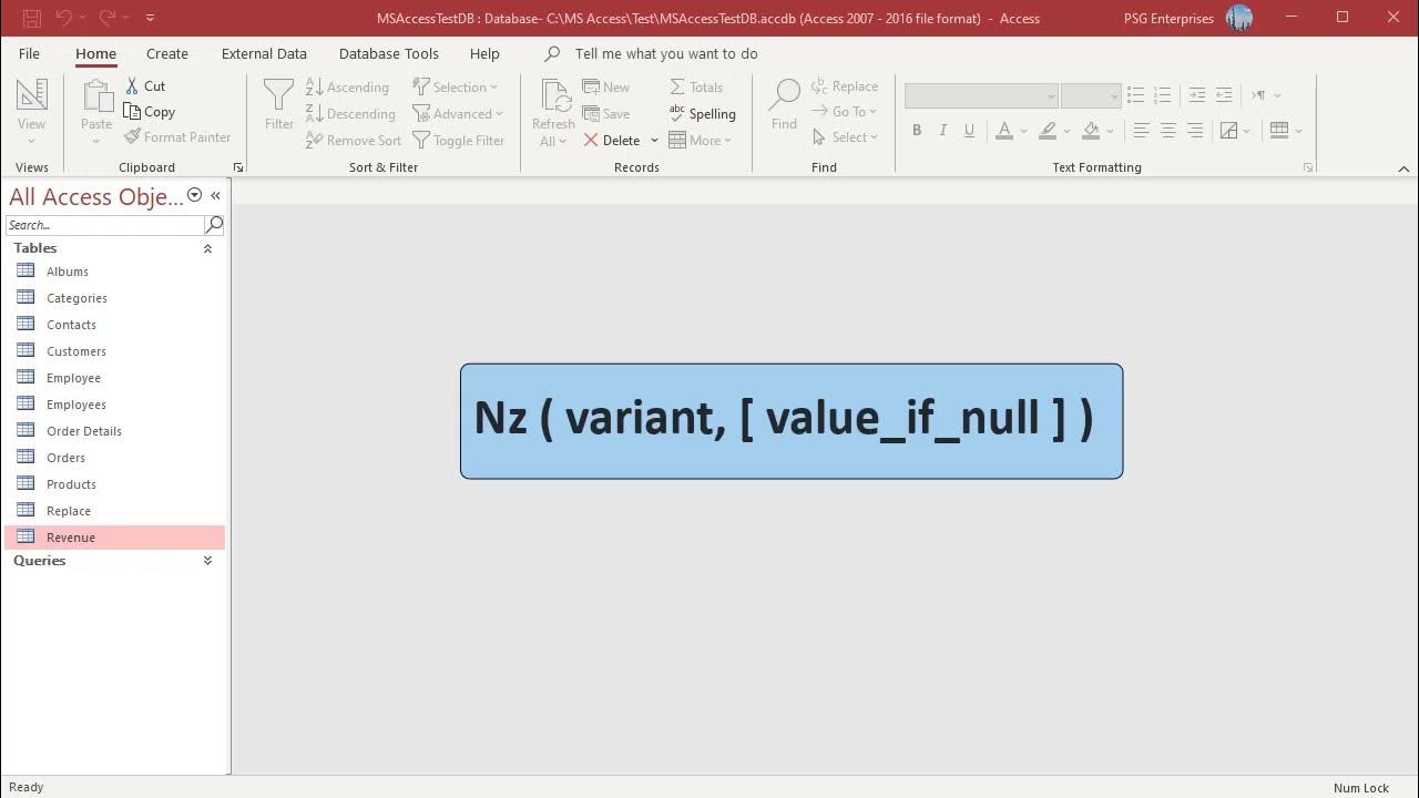 How to use Nz or Null to Zero Function in MS Access  Office 365  YouTube
