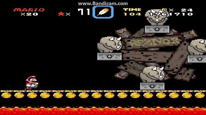 Super Mario World (SNES) - "Forest Fortress" castle - secret boss door