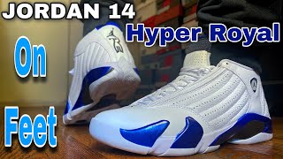 Jordan 14 Hyper Royal On Feet