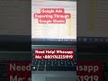 Google Ads Performance Reporting! #googletagmanager #googlesheets #gads #googleanalytics #excel