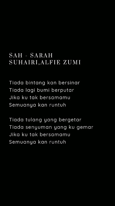 Sah - Sarah Suhairi , Alfie Zumi #lyrics