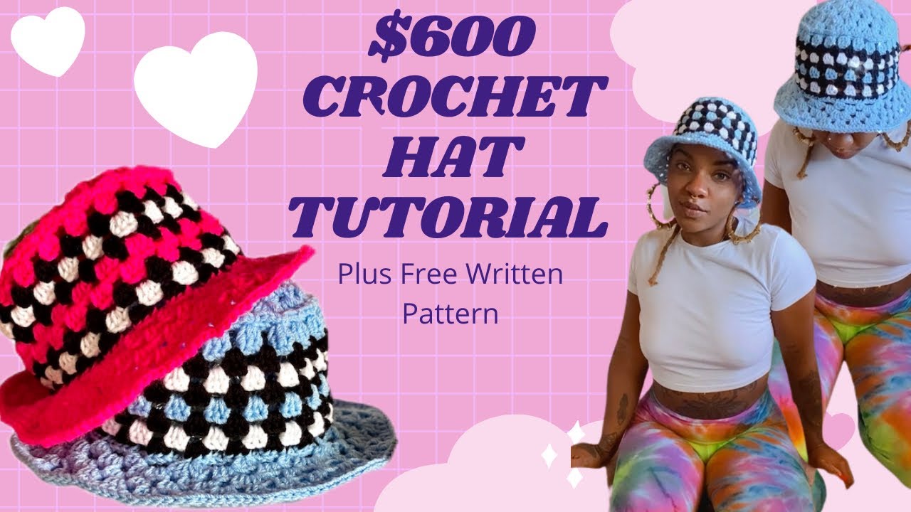 CROCHET AMIRI INSPIRED BUCKET HAT 