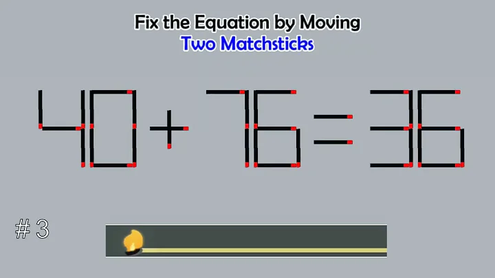 Matchstick Studio #  | Fix the math equation by moving one or two matchsticks |Logic puzzles