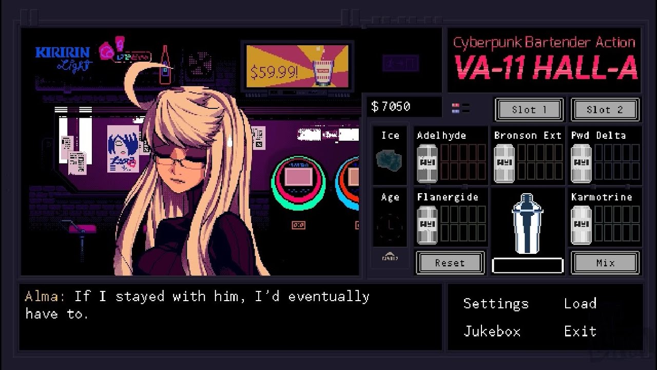 Va 11 Hall A Cyberpunk Bartending Action Clients Alma Youtube