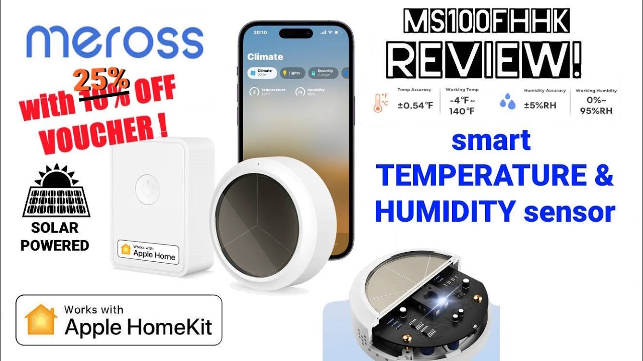 Meross smart temperature & humidity sensor review! (MS100FHHK) 