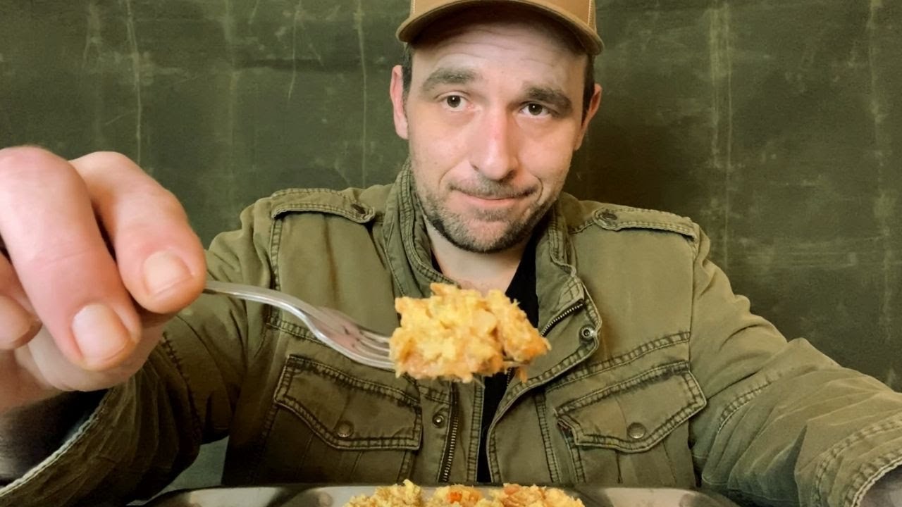 ASMR- U.S Military MRE 1994 (menu 4) Chicken Stew.