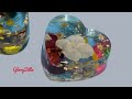 Resin Art: How to make resin hearts using baking hearts mold dried flowers. Step by step