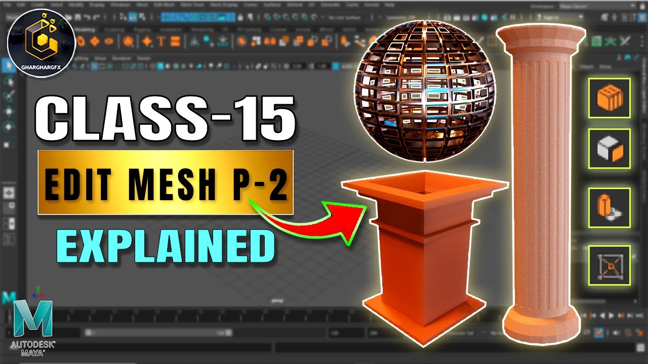 (VERY EASY)Class15 | Extrude | Collapse | Detach | "DETAILED" | Maya Explained In Hindi